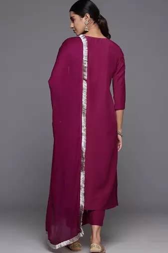 Paisley Zzari Embroidered Regular Kurta with Trousers & Dupatta