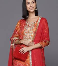 Women Bandhani Printed Kurta With Trousers & Dupatta