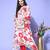 Winter Floral Printed V-Neck A-Line Woolen Kurta Set with Tesselled Hem