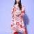 Winter Floral Printed V-Neck A-Line Woolen Kurta Set with Tesselled Hem