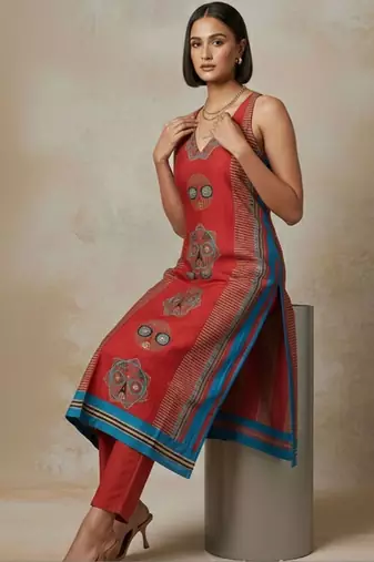 Women Ethnic Motifs Printed Regular Kurta with Trousers
