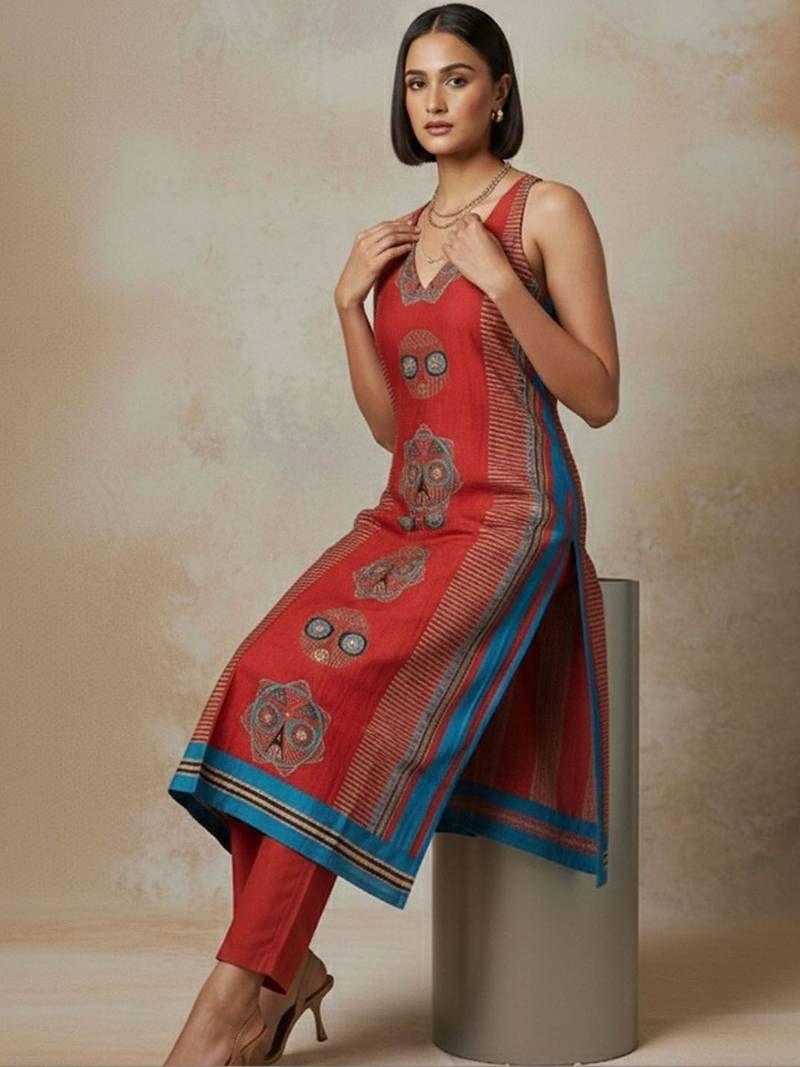 Women Ethnic Motifs Printed Regular Kurta with Trousers