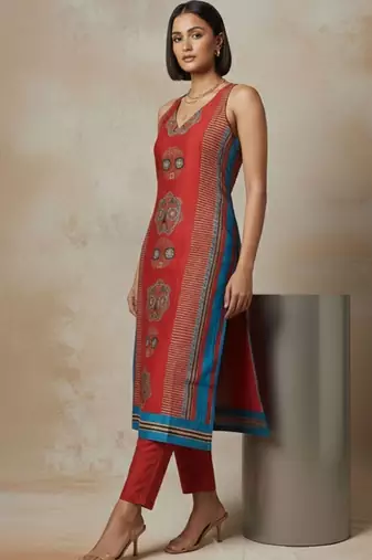 Women Ethnic Motifs Printed Regular Kurta with Trousers