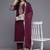 Purple Floral Embroidered Regular Sequinned Kurta With Trouser With Dupatta