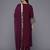 Purple Floral Embroidered Regular Sequinned Kurta With Trouser With Dupatta
