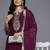 Purple Floral Embroidered Regular Sequinned Kurta With Trouser With Dupatta