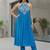 Women Printed Tiered Thread Work Silk Georgette Kurta with Trousers