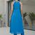 Women Printed Tiered Thread Work Silk Georgette Kurta with Trousers