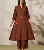 Women Ethnic Motifs Embroidered Regular Thread Work Kurta with Palazzos