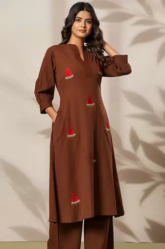 Women Ethnic Motifs Embroidered Regular Thread Work Kurta with Palazzos