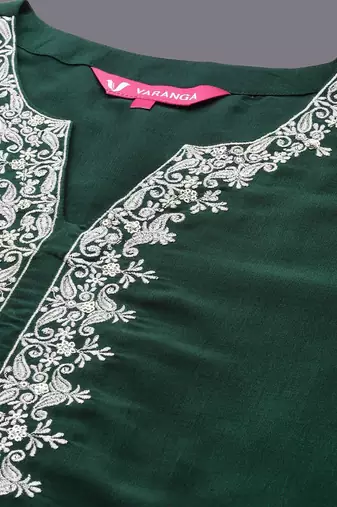 Ethnic Motifs Yoke Design Regular Thread Work Kurta with Trousers & With Dupatta