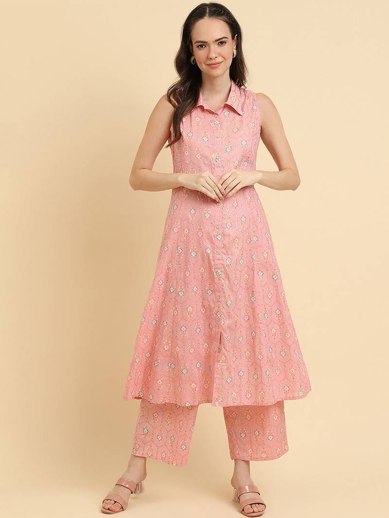 Women Floral Printed Regular Kurta with Trousers