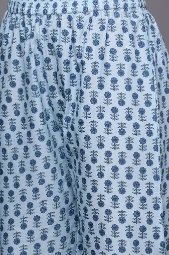 Floral Printed Regular Gotta Patti Pure Cotton Kurta with Trousers & Dupatta