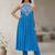 Women Printed Empire Thread Work Silk Georgette Kurta with Trousers