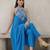 Women Printed Empire Thread Work Silk Georgette Kurta with Trousers