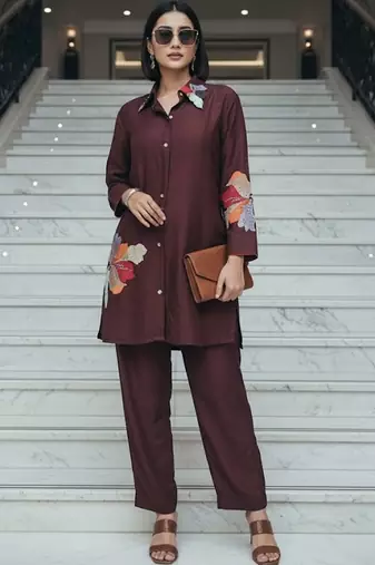 Women Floral Printed Regular Kurta with Trousers