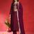 Floral Embroidered Sequinned Straight Kurta With Trousers & Dupatta
