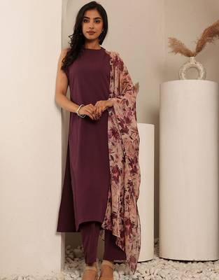 Round Neck Straight Kurta With Trouser 1