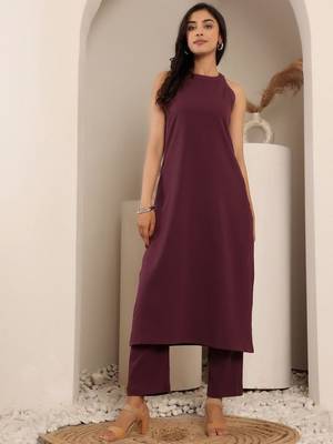 Round Neck Sleeveless Straight Kurta With Trouser And Dupatta 7