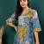 Abstract Printed Shirt Collar Straight Kurta With Trouser