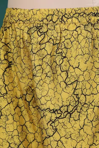 Abstract Printed Shirt Collar Straight Kurta With Trouser