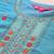 Blue Floral Embroidered Sequinned Straight Kurta With Trousers & Dupatta