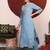 Blue Floral Embroidered Sequinned Straight Kurta With Trousers & Dupatta