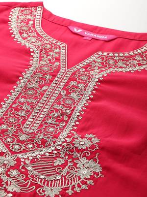 Ethnic Motifs Yoke Design Kurta With Trousers & Dupatta 3