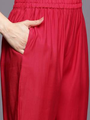 Ethnic Motifs Yoke Design Kurta With Trousers & Dupatta 4