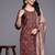 Floral Printed Zari Kurta With Trousers & Dupatta