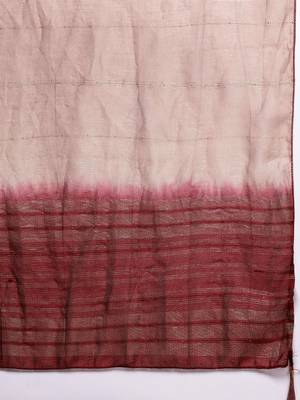 Floral Printed Zari Kurta With Trousers & Dupatta 5