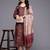 Floral Printed Zari Kurta With Trousers & Dupatta
