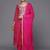 Bandhani Printed Round Neck Thread Work Straight Kurta With Trousers & Dupatta