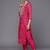 Bandhani Printed Round Neck Thread Work Straight Kurta With Trousers & Dupatta