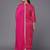 Bandhani Printed Round Neck Thread Work Straight Kurta With Trousers & Dupatta