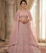 Pink embroidered lehenga choili 