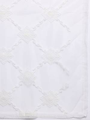Floral Embroidered Thread Work Kurta With Trousers & Dupatta 4