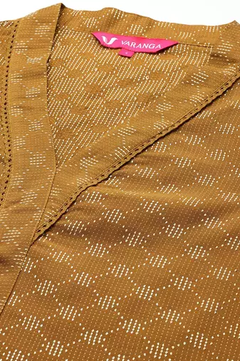 Woven Design Kurta With Palazzos & Dupatta