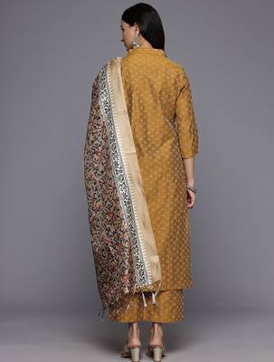 Woven Design Kurta With Palazzos & Dupatta 6
