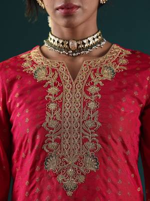 Women Embroidered Regular Kurta with Trousers & With Dupatta 3