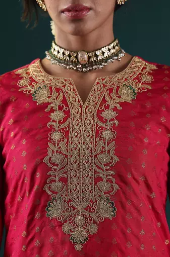 Women Embroidered Regular Kurta with Trousers & With Dupatta
