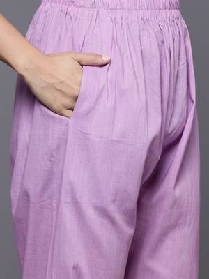 Floral Embroidered Thread Work Pure Cotton Kurta With Trousers & Dupatta 3