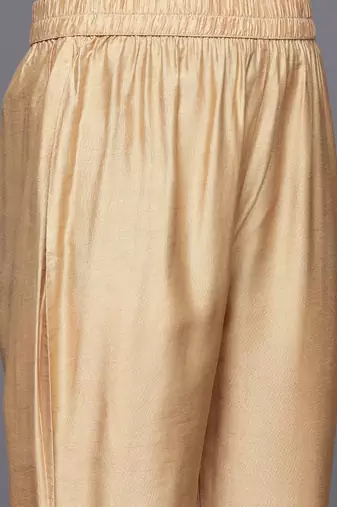 Women Floral Printed Regular Chanderi Silk Kurta With Trousers & Dupatta