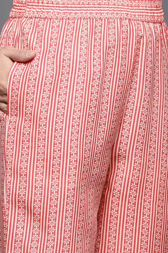 Ethnic Motifs Printed Zari Kurta With Trousers & Dupatta