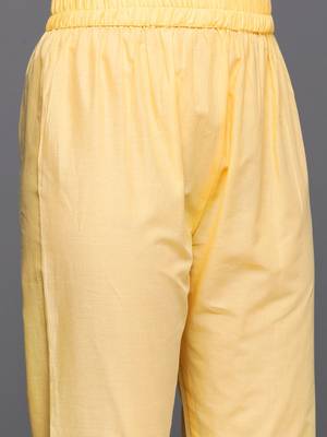 Floral Embroidered Thread Work Pure Cotton Kurta With Trousers & Dupatta 3