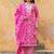 Floral Printed Regular Thread Work Kurta with Trouser & Dupatta