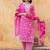 Floral Printed Regular Thread Work Kurta with Trouser & Dupatta
