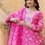Floral Printed Regular Thread Work Kurta with Trouser & Dupatta