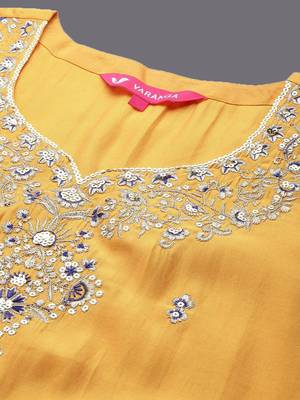 Ethnic Motifs Embroidered Regular Kurta with Trousers & With Dupatta 2