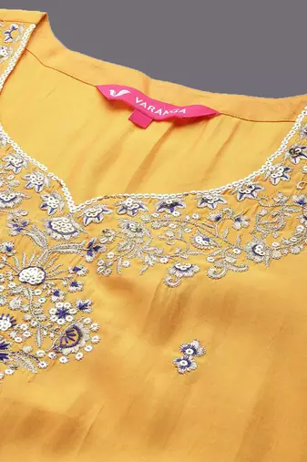 Ethnic Motifs Embroidered Regular Kurta with Trousers & With Dupatta
